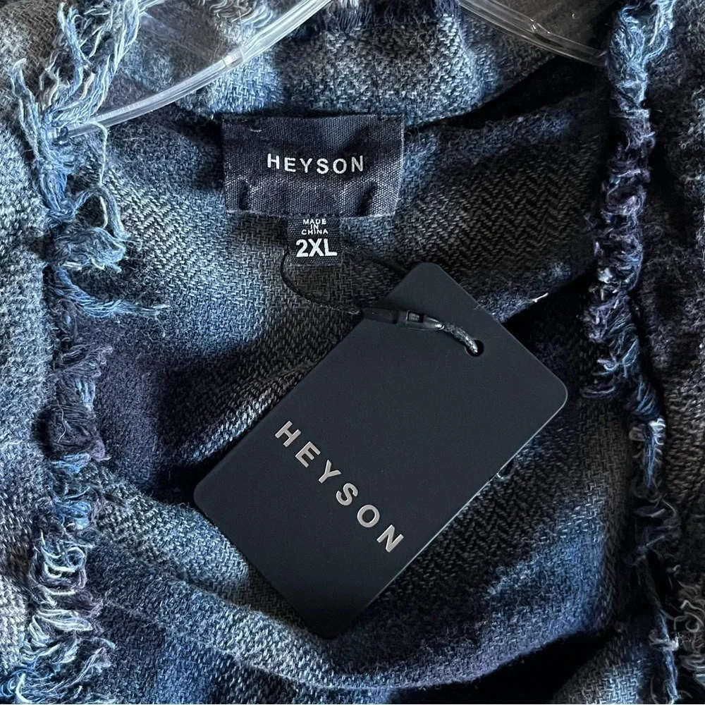 HEYSON Distressed Blue Plaid Jacket